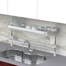 STAFIX 韓國製Durok一觸式水槽置物架, 銀