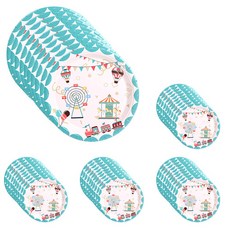 PARTYHAE 生日派對盤 遊樂園 18cm, 10個, 5套