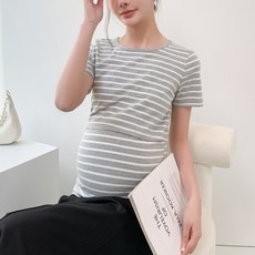unheve 圓領孕婦哺乳短袖T恤