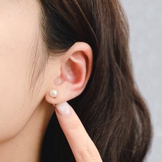 젤루나 여성용 귀안뚫는 진주 볼 투명 실리콘 기본 심플 귓바퀴 헬릭스 귀걸이 6mm P-922