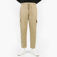 THEACTION 男款棉質鬆緊帶錐形工裝褲 P2982