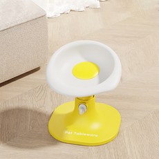 파스텔펫 반려동물 후라이 높이각도조절 식기 FREE(16.7 x 16.7 x 13.7~17.8 cm), 옐로우, 1개