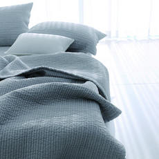 하프데이 국내 제조 피그먼트 60수 순면 줄누비 이불 스프레드, 스톤그레이