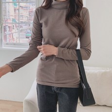 안다로미 여성용 보이스 목폴라 긴팔 티셔츠