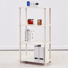 KUTSUWA HiLiNE 藝廊圓角方形層架, 象牙白, 4層