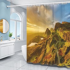 水彩風景浴簾 TYPE7 90 x 180 cm, 1個