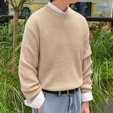 男性蜂巢織圓領針織衫 T2954