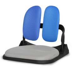 CHAIR FOCUS Koliving 正確姿勢雙重摺疊頂級折疊布質和室椅 DF-W750, 灰色雙色藍