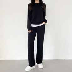 jalbba jean 女款 短版/長版 兩種長度 極簡柔軟大學T細褶直筒上下套裝