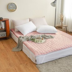 The Zari 鬆緊帶固定式格紋電熱毯套, Milky peach pink