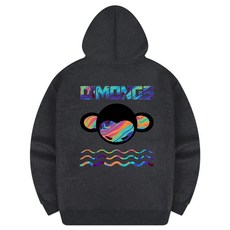 Dimongs 大尺碼 波浪 寬鬆版 刷毛 連帽T恤 MIB_0021