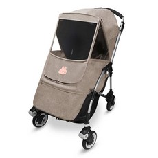 Manito 麻花布貼布 Bugaboo Bee Dragonfly 專用嬰兒推車防風罩, 兔子米色