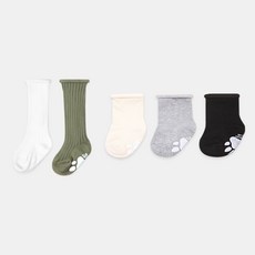 하이베이비키즈 하이베이비클럽 아동용 New 돌돌이 골지 니삭스 2족 + 양말 3족 세트