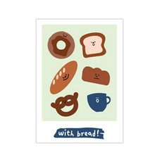 감성 아트웍 디자인캔버스 D 엔조이 키즈 라인 D-31 큐티 위드 브레드, 화이트