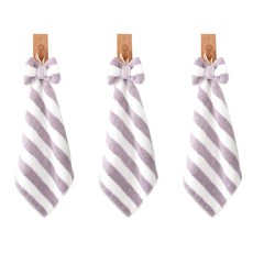 MarketA 蝴蝶結條紋擦手巾, 紫色, 3個