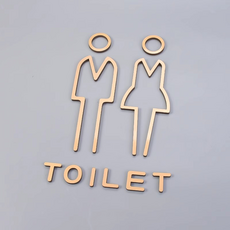 쏙쏙채움 화장실 표지판 아크릴 남녀, 골드