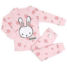 Maykids 童款花園兔子印花20支棉長袖長褲套裝