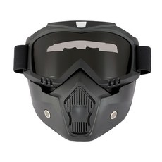 陌生衣櫃板子摩托車護目鏡全罩式, 黑色（框架）+黑色（鏡面）