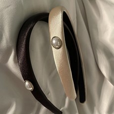 Bibimoa復古人造珍珠裝飾緞面髮箍 2種組 HR1103