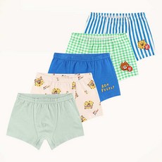 mollimelli friends 男童款獵豹熊四角內褲 5件組