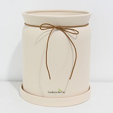 도시정원 파스텔 도자기 밀크 화분 받침세트, 크림, 1세트