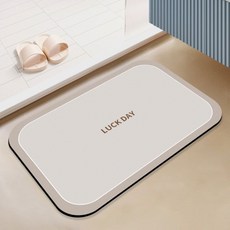 PEONIST 圓角方形腳踏墊, 幸運米色