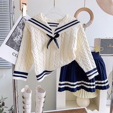 Arbe 女童 Roni 船領針織上衣短裙套裝