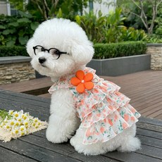 Artipet 寵物褶皺碎花公主洋裝, 混合色, 1個