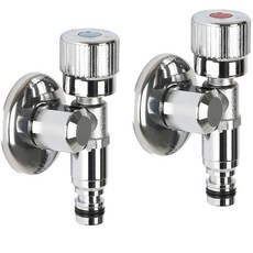 DOOJIN 超薄洗衣機L型水龍頭 熱水 + 冷水 金屬接頭套組 DF70M, 1組