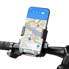 Saenghwalgongsik 一鍵式減震自行車手機支架, 黑色, 1個