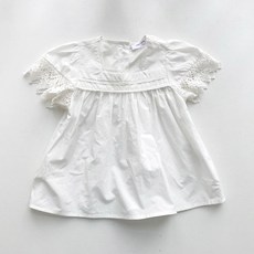 女童透氣蕾絲袖褶飾上衣 3809