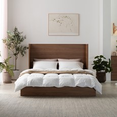 리바트 플랫 침대 프레임 방문설치, 카멜오크