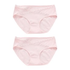 交叉線條蕾絲低腰孕婦內褲 2件組