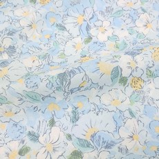 Leuhome 20支棉布料 水彩花園布料, 藍色, 1個