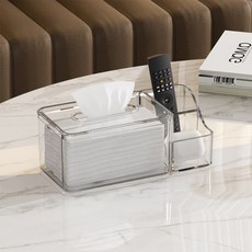 마구와구 모던한 칸막이형 다기능 휴지 케이스 민자 A 소 MHJ082, 투명