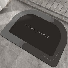 珪藻土防滑腳踏墊, 黑色