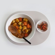 ade.l 迷你橢圓形矽膠餐墊, 米色, 1個, 327 x 242 mm