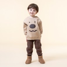 KIDSCOMO 童款棕熊刷毛長袖套裝
