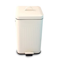 엔틱페달 사각 휴지통 5L, 화이트, 1개