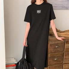 오드니 맥시롱 옆트임 원피스 티