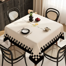 Mamiru 黑白防水餐桌桌巾, 1個, 140 x 180 cm, 設計 03