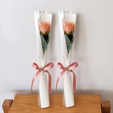 아스파시아 플르 장미 메시지 비누꽃 한송이 꽃다발 졸업 축하해 수고했어, 피치, 2개