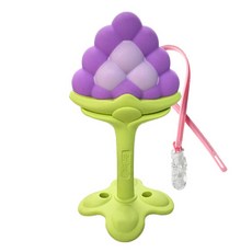 Anjou 3D Fruit Clipper 葡萄+矽膠夾隨機發貨, 3個月以上, 紫色 綠色(葡萄固齒器), 1組