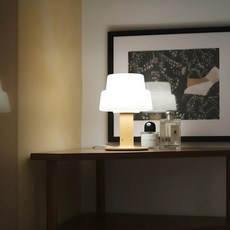 미드무드 2단 케이크 미드센츄리 인테리어 무선 단스탠드 무드등, 화이트-크림버터