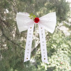 ASPASIA 閃亮緞帶康乃馨人形花環 我是禮物 小, 白色, 1個