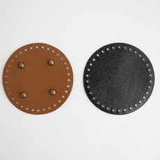 yarna 가죽 가방 바닥 원형 12cm 세트 소꼬발, 카멜, 1세트