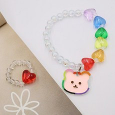 Bidangil 迷你珠寶手鍊 + 戒指套組 愛心