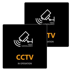Garden in the City 壓克力CCTV標示牌 18cm x 18cm x T 3mm, 2個, 黑色(B-46)