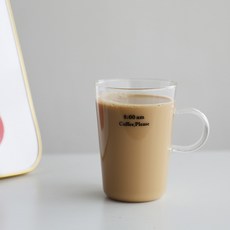 프렌치마르스 에이엠 에잇 심플 손잡이 유리 물컵 400ml, 블랙, 1개