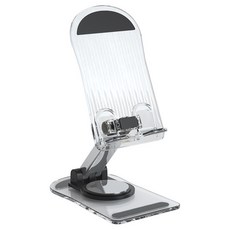 푸트로랩 투명 컬러 360도 회전 클리어 거치대 스마트폰용, 블랙, 1개